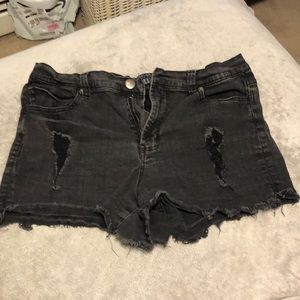 Forever 21 Plus Charcoal Denim Shorts